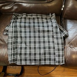 Men’s Black and White Plaid Kilt